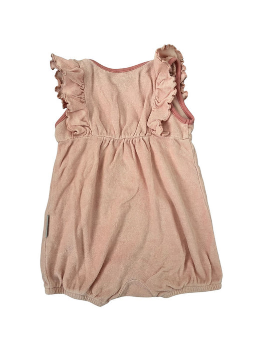 A Pink Sleeveless Rompers from Polarn O. Pyret in size 0-3M for girl. (Back View)