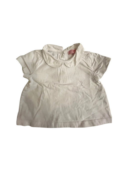 A White Short Sleeve Tops from La Coqueta in size 3-6M for girl. (Front View)