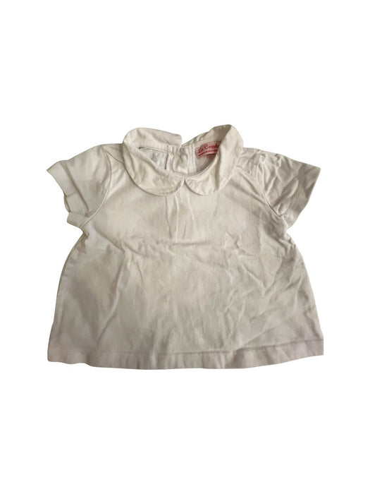 A White Short Sleeve Tops from La Coqueta in size 3-6M for girl. (Front View)