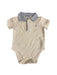 A Blue Short Sleeve Bodysuits from Jacadi in size 3-6M for boy. (Front View)