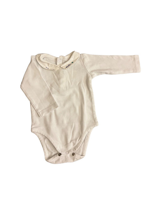 A White Long Sleeve Bodysuits from Jacadi in size 3-6M for neutral. (Front View)
