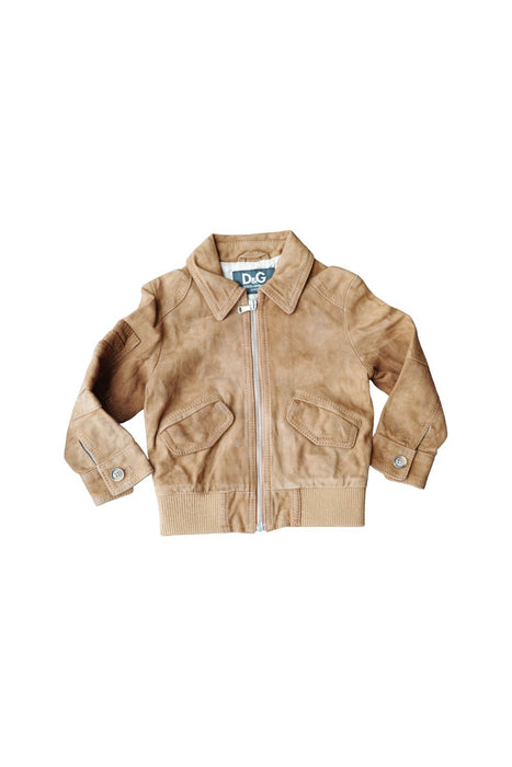 A Brown Lightweight Jackets from Dolce & Gabbana in size 2T for boy. (Front View)