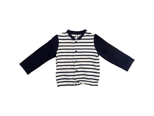 A Black Buttoned Sweatshirts from Petit Bateau in size 3T for boy. (Front View)