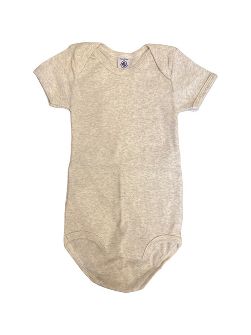 A Beige Short Sleeve Bodysuits from Petit Bateau in size 4T for neutral. (Front View)