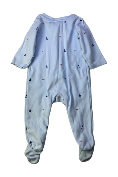 A Blue Onesies from Jacadi in size 3-6M for boy. (Back View)