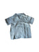 A Green Short Sleeve Shirts from Mori in size 3T for boy. (Back View)