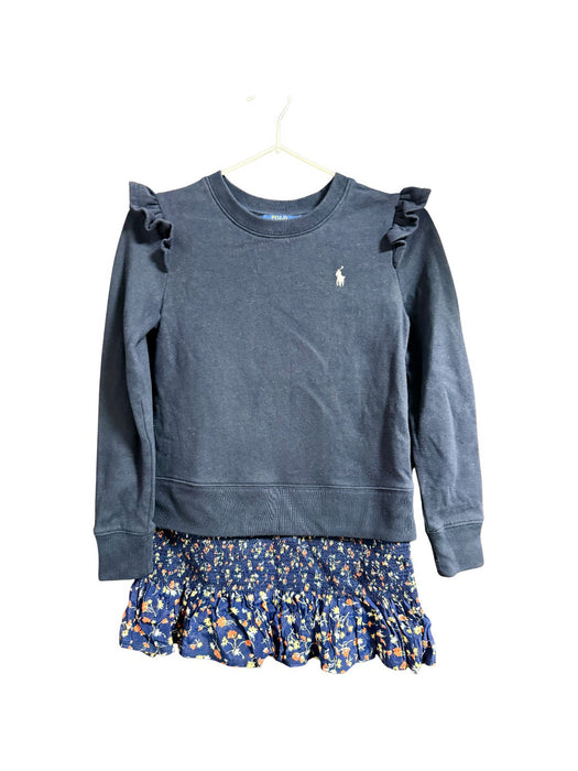 A Blue Long Sleeve Dresses from Polo Ralph Lauren in size 8Y for girl. (Front View)