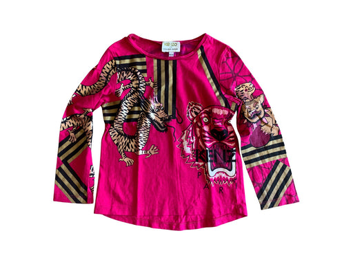 A Red Long Sleeve T Shirts from Kenzo in size 4T for girl. (Front View)