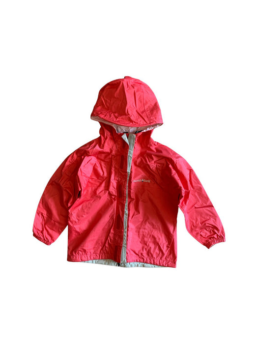 A Red Rain Jackets from Mont-bell in size 4T for neutral. (Front View)