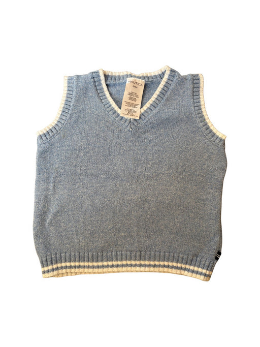 A Blue Sweater Vests from Nautica in size 18-24M for boy. (Front View)