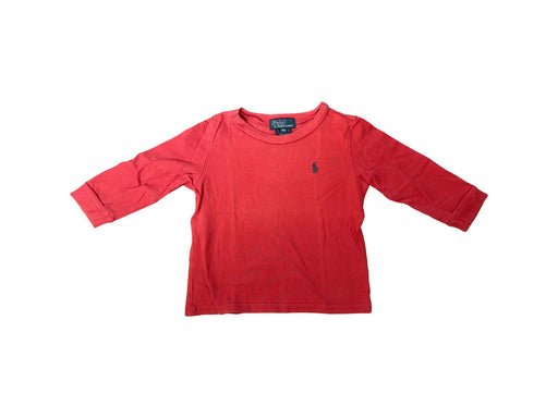 A Red Long Sleeve T Shirts from Polo Ralph Lauren in size 12-18M for boy. (Front View)