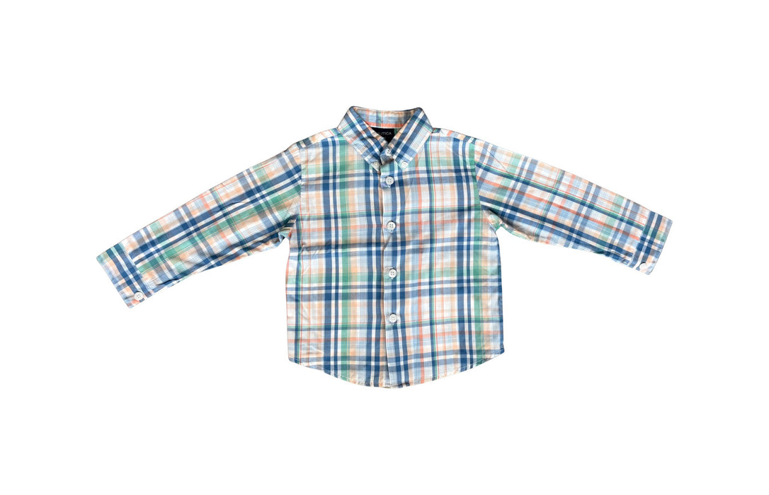 A Blue Long Sleeve Shirts from Nautica in size 18-24M for boy. (Front View)
