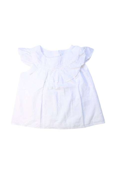A White Sleeveless Tops from Janie & Jack in size 4T for girl. (Front View)