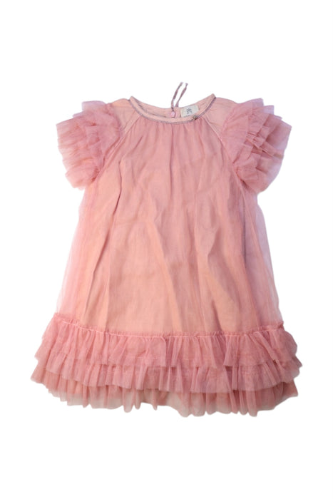 A Pink Short Sleeve Dresses from MiBONBoN in size 6T for girl. (Front View)