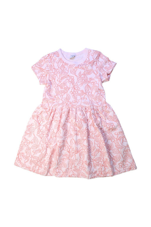 A Pink Short Sleeve Dresses from Petit Bateau in size 6T for girl. (Front View)