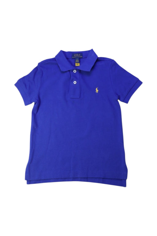 A Blue Short Sleeve Polos from Polo Ralph Lauren in size 5T for boy. (Front View)