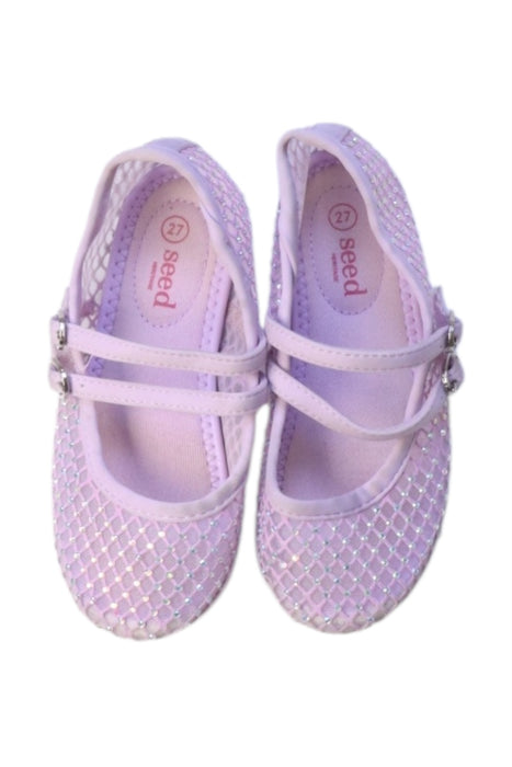 A Purple Flats from Seed in size 4T for girl. (Back View)