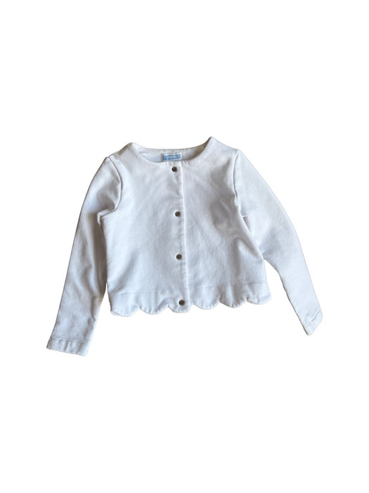 A White Cardigans from Jacadi in size 5T for girl. (Front View)