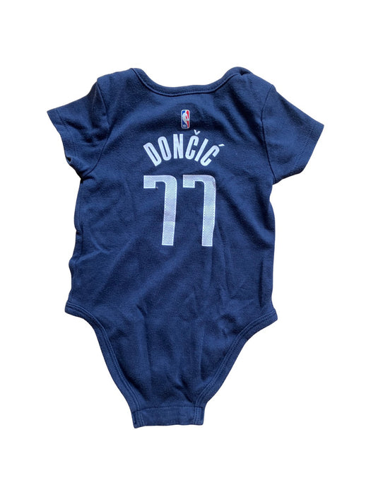 A Navy Short Sleeve Bodysuits from Nike in size 0-3M for boy. (Back View)