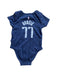 A Navy Short Sleeve Bodysuits from Nike in size 0-3M for boy. (Back View)