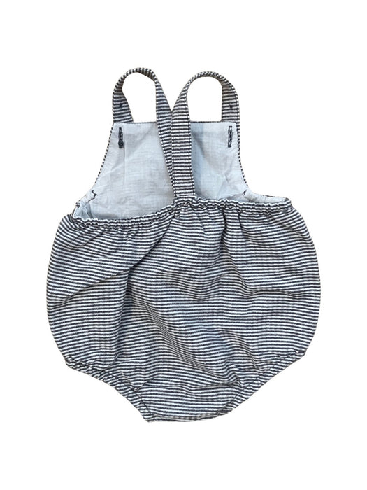 A White Overall Shorts from Seed in size 3-6M for neutral. (Back View)