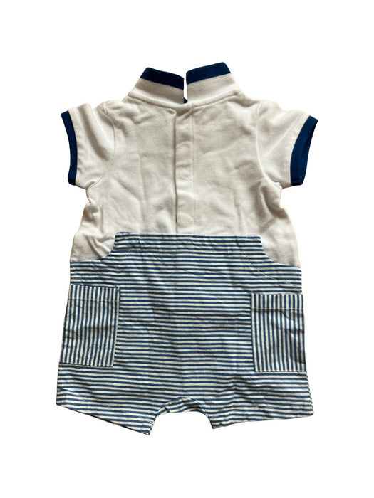 A White Short Sleeve Rompers from Jacadi in size 0-3M for boy. (Back View)