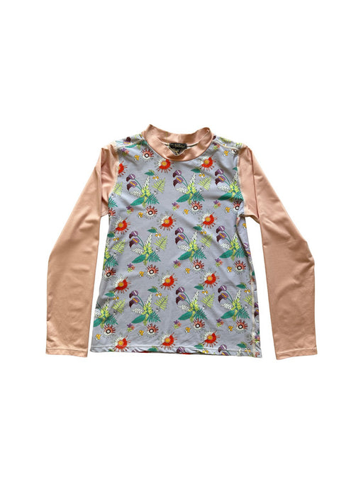 A Pink Rash Guards from Velveteen in size 9Y for girl. (Front View)