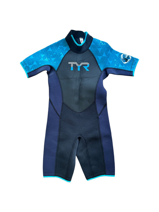 A Blue Wetsuits from TYR in size 10Y for neutral. (Front View)