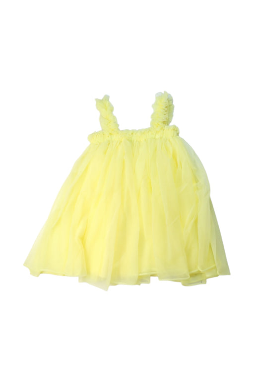 A Yellow Sleeveless Dresses from Dolly by Le Petit Tom in size 4T for girl. (Front View)