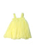 A Yellow Sleeveless Dresses from Dolly by Le Petit Tom in size 4T for girl. (Front View)