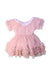 A Pink Short Sleeve Dresses from Dolly by Le Petit Tom in size 4T for girl. (Front View)