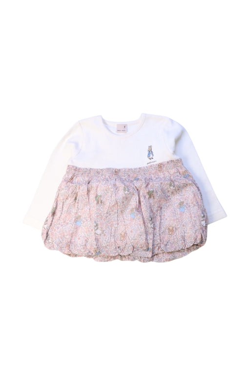A White Dress Sets from Petit Main in size 18-24M for girl. (Front View)