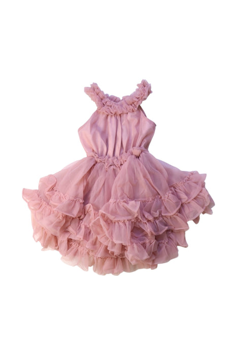 A Pink Sleeveless Dresses from Dolly by Le Petit Tom in size 12-18M for girl. (Front View)