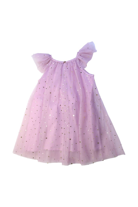 A Purple Sleeveless Dresses from Dolly by Le Petit Tom in size 12-18M for girl. (Back View)