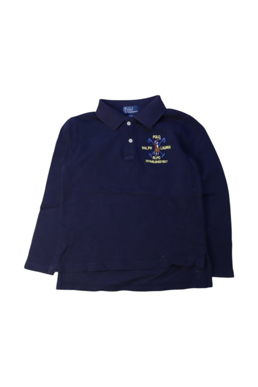 A Navy Long Sleeve Polos from Polo Ralph Lauren in size 4T for boy. (Front View)