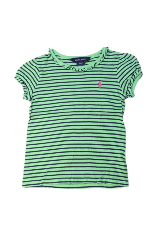 A Green Short Sleeve Tops from Ralph Lauren in size 4T for girl. (Front View)