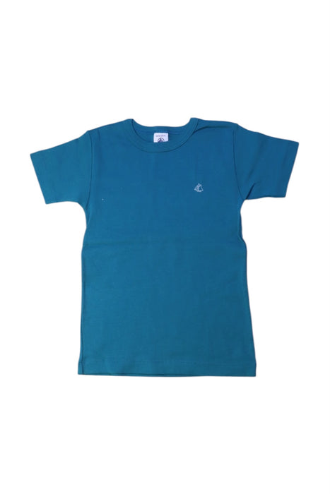 A Teal Short Sleeve T Shirts from Petit Bateau in size 6T for boy. (Front View)