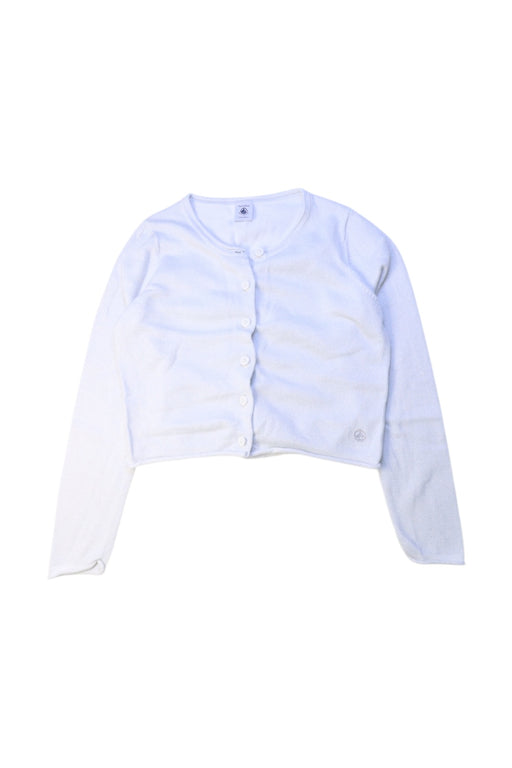A White Cardigans from Petit Bateau in size 8Y for girl. (Front View)