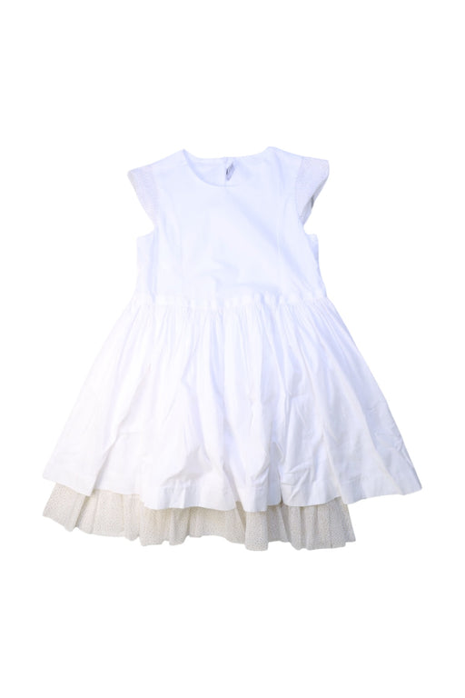 A White Sleeveless Dresses from Petit Bateau in size 8Y for girl. (Front View)