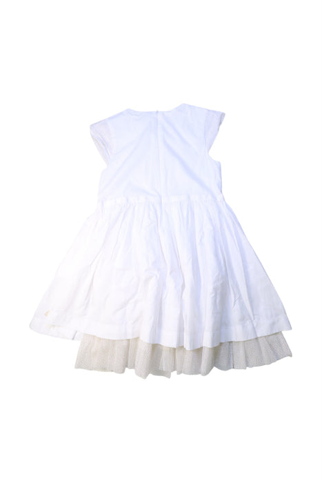A White Sleeveless Dresses from Petit Bateau in size 8Y for girl. (Back View)