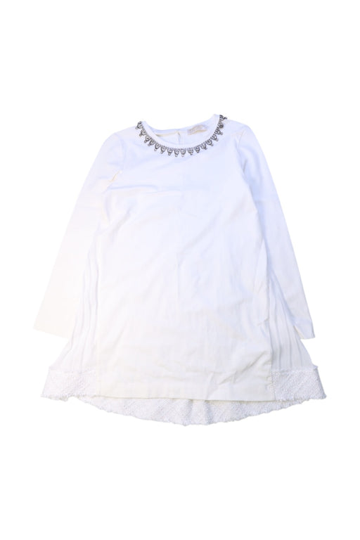 A White Long Sleeve Dresses from Monnalisa in size 10Y for girl. (Front View)