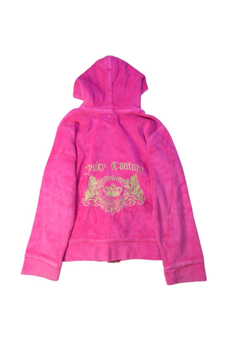 A Pink Zippered Sweatshirts from Juicy Couture in size 6T for girl. (Back View)