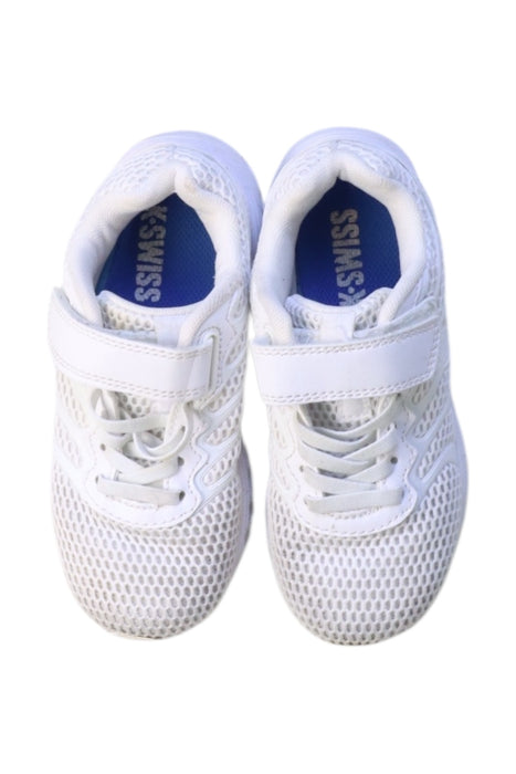 A White Sneakers from K-Swiss in size 5T for neutral. (Back View)