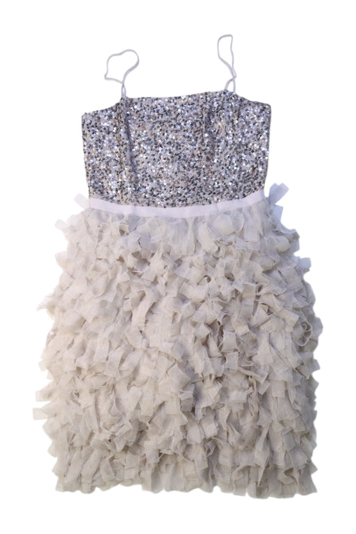 A Silver Sleeveless Dresses from Armani in size 14Y for girl. (Front View)