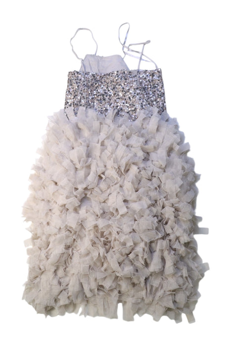 A Silver Sleeveless Dresses from Armani in size 14Y for girl. (Back View)