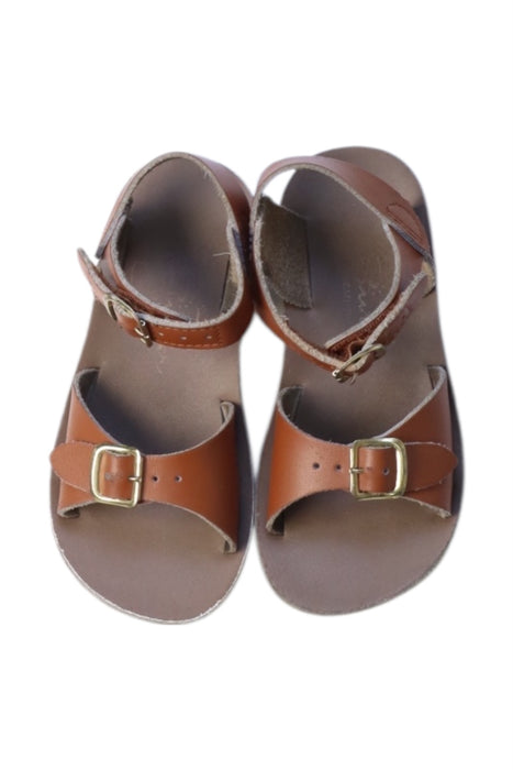A Brown Sandals from Sun-San in size 3T for girl. (Back View)