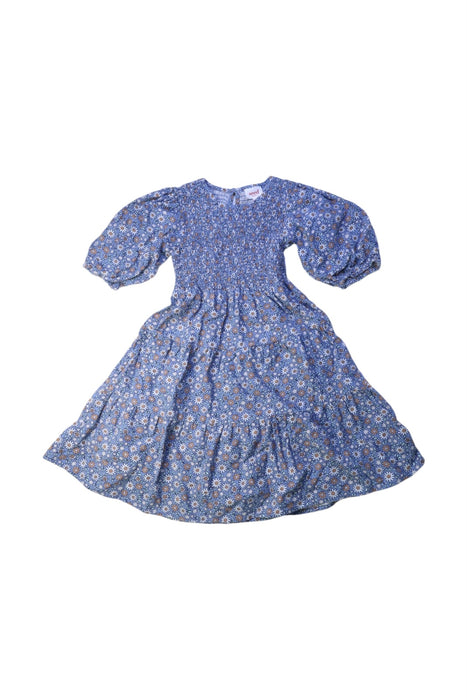 A Blue Long Sleeve Dresses from Seed in size 7Y for girl. (Front View)