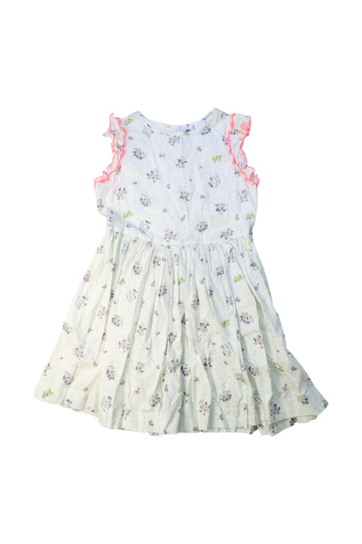 A White Sleeveless Dresses from Petit Bateau in size 6T for girl. (Front View)