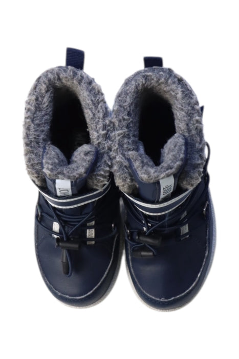 A Navy Winter Boots from Moon Boot in size 5T for boy. (Back View)