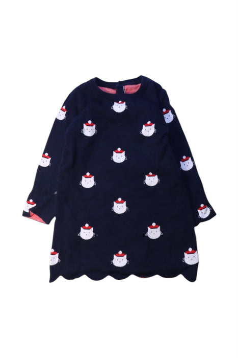 A Navy Long Sleeve Dresses from Jacadi in size 3T for girl. (Front View)